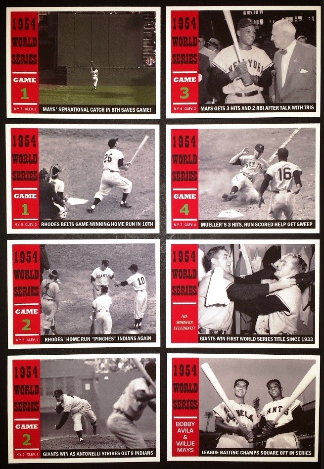 FREE* 1954 WORLD SERIES CARD SET NEW YORK GIANTS CLEVELAND INDIANS WILLIE MAYS