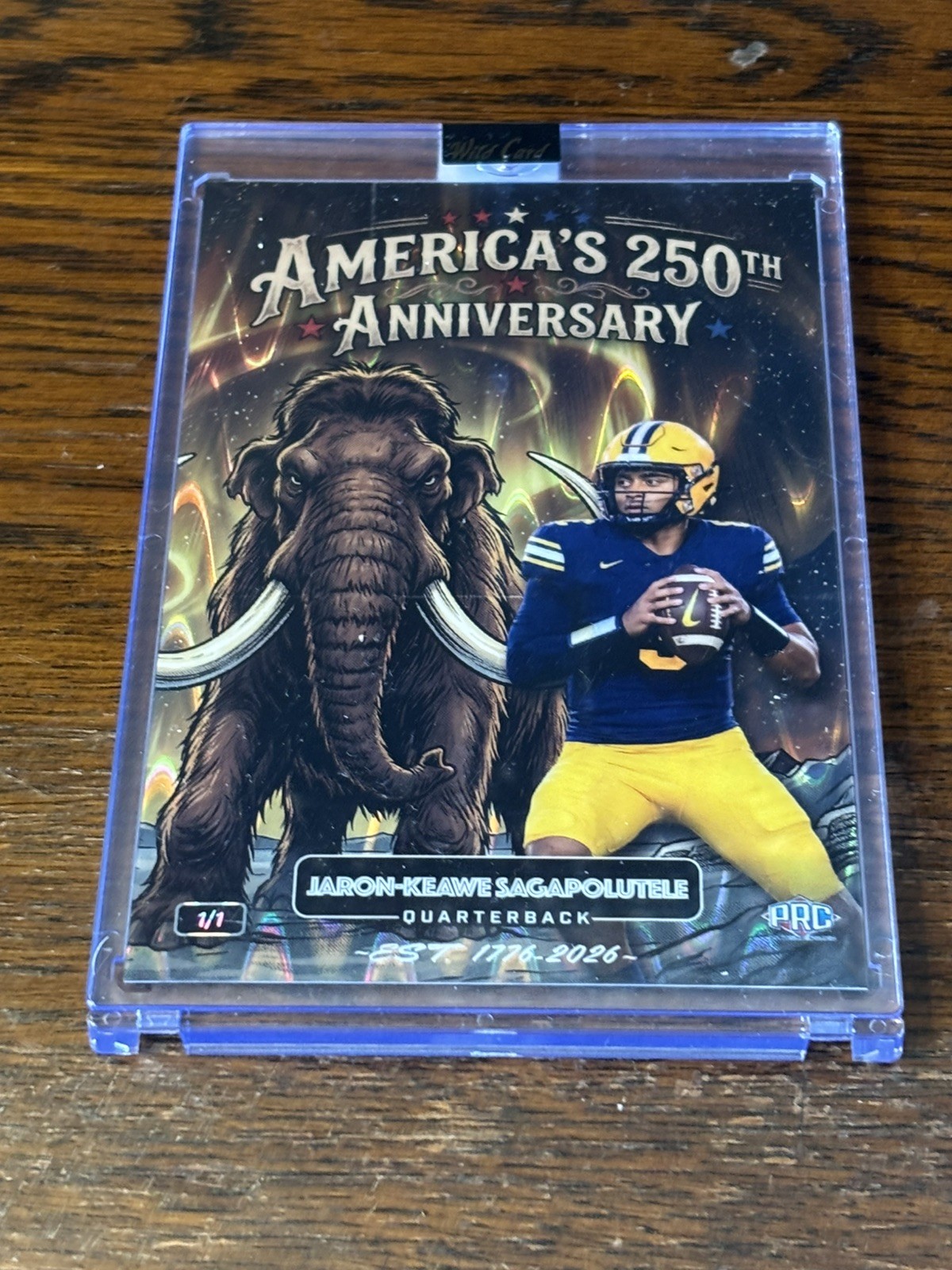 2026 Wild Card America 250 JARON-KEAWE SAGAPOLUTELE 1/1 Mammoth Oversized Card