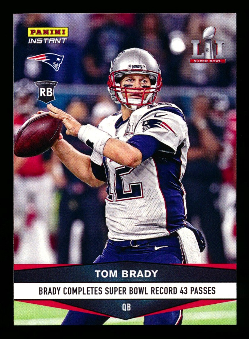 2016 PANINI INSTANT #932 TOM BRADY COMPLETIONS SUPER BOWL RECORD PATRIOTS SP/294