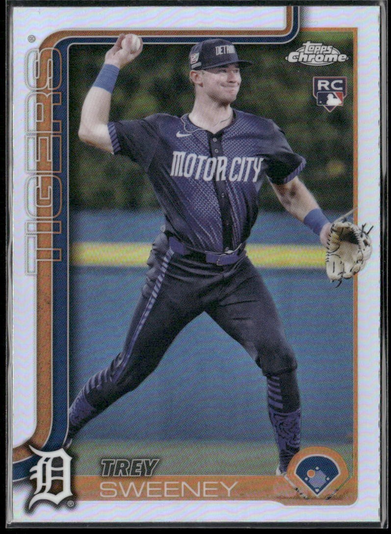 2025 Topps Chrome Rookie RC Refractor Trey Sweeney #6 Detroit Tigers