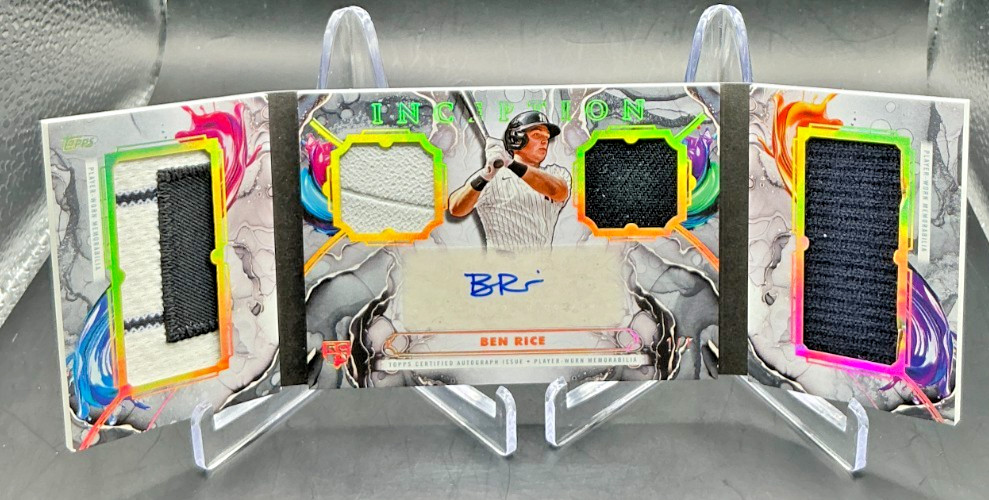 2025 Topps Inception BEN RICE RC Booklet Patch AUTO True 1/1 Yankees