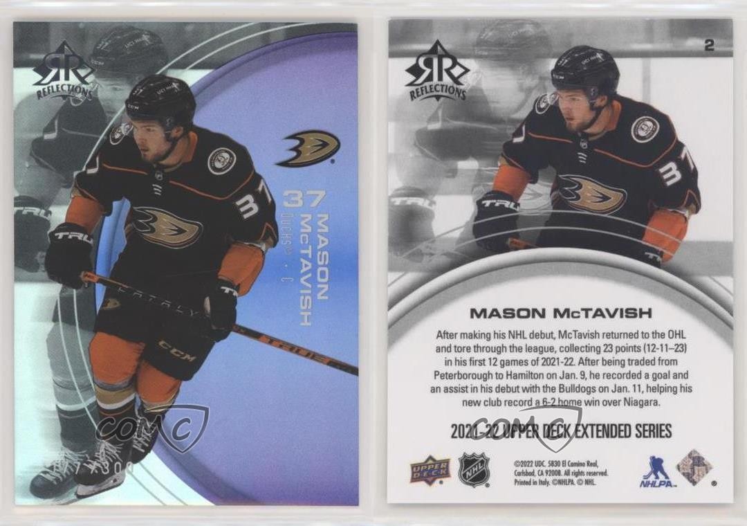 2021 Upper Deck Extended Series Amethyst /300 Mason McTavish #2 Rookie RC 1se5
