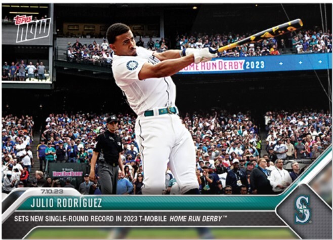 Julio Rodriguez 2023 MLB TOPPS NOW #558 Sets Single Round Derby Record