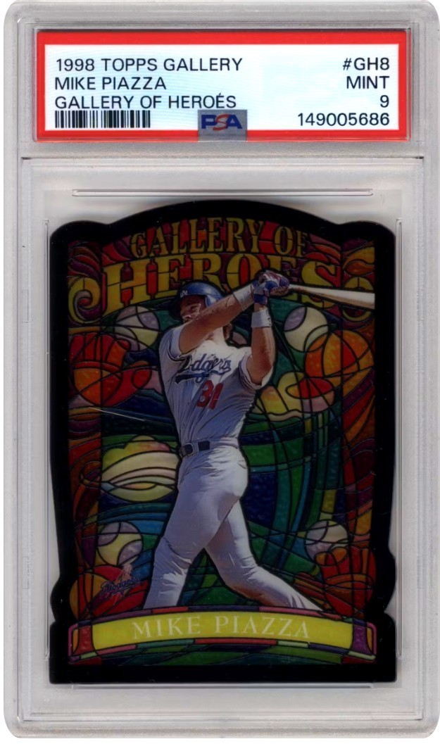 1998 Topps Gallery Gallery Of Heroes Mike Piazza HOF PSA 9 Stand Glass!