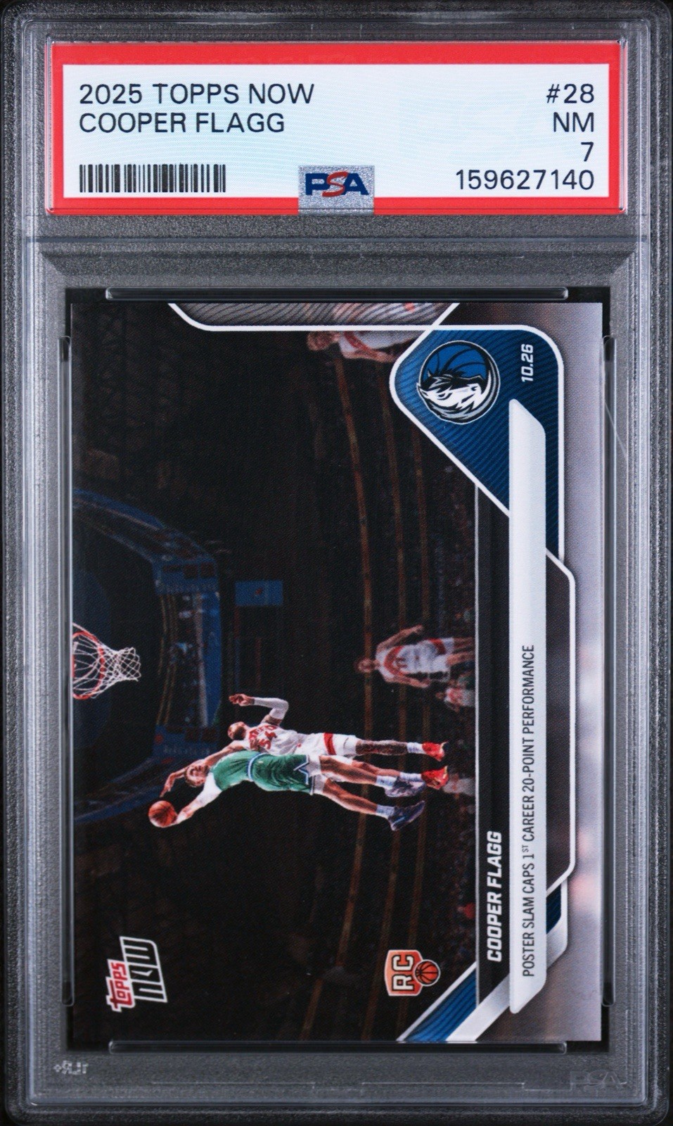 2025 Topps Now Card #28 COOPER FLAGG (RC) Poster Slam Caps 20 Point Performance