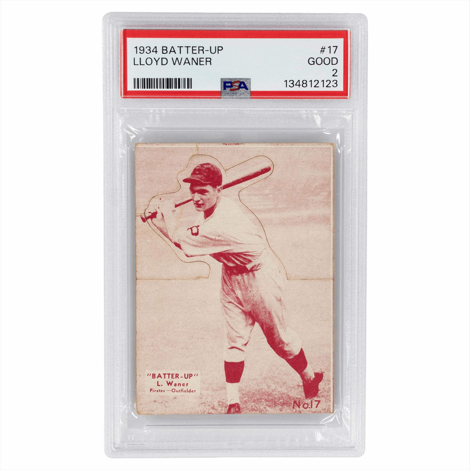 1934 Batter Up Lloyd Waner #17 PSA GOOD 2 Cert #134812123
