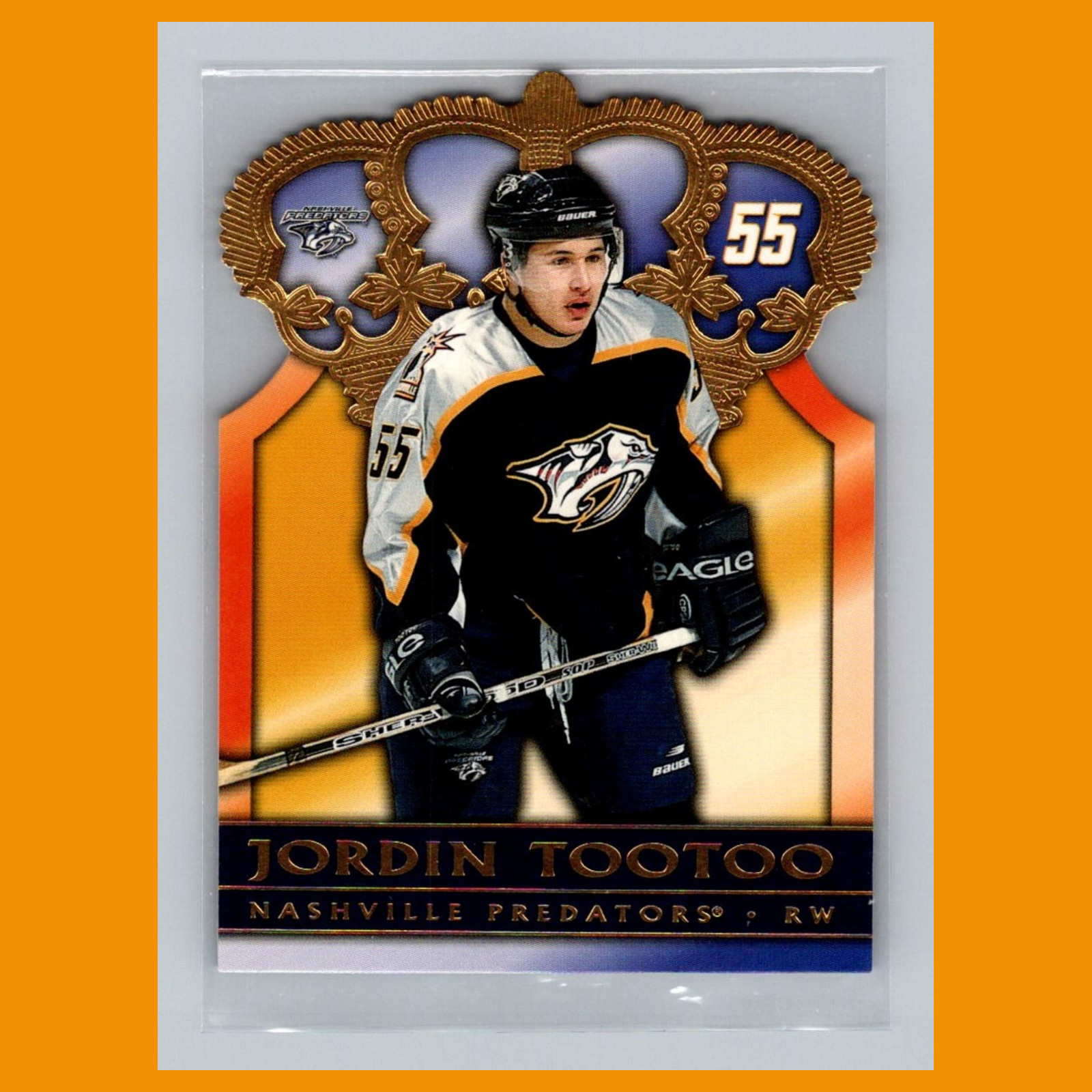 Jordin Tootoo #6 2004-05 Pacific Gold Crown Die-Cuts Nashville Predators Hockey