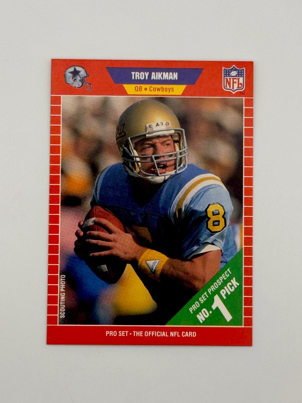 Troy Aikman 1989 Pro Set #490 Rookie RC Dallas Cowboys HOF NM