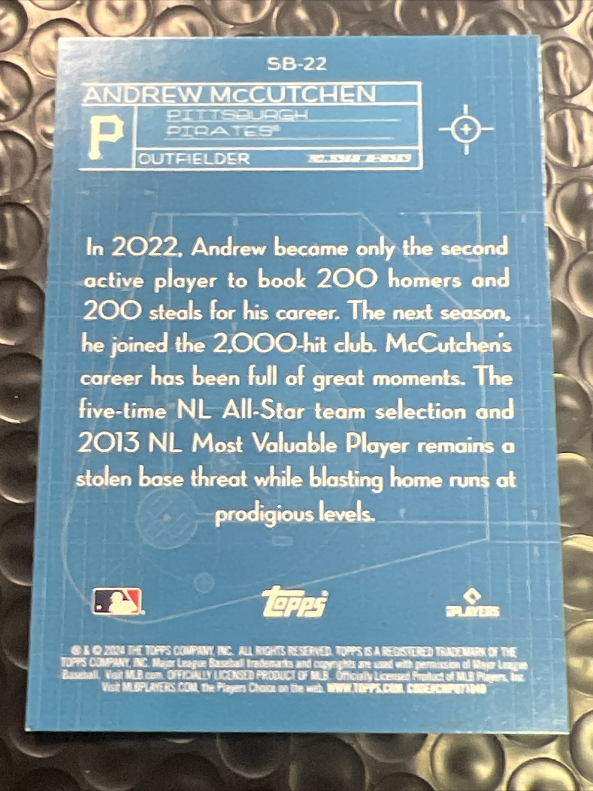 2024 Topps Series 1 Andrew McCutchen Superstar Blueprint #SB-22 Pirates