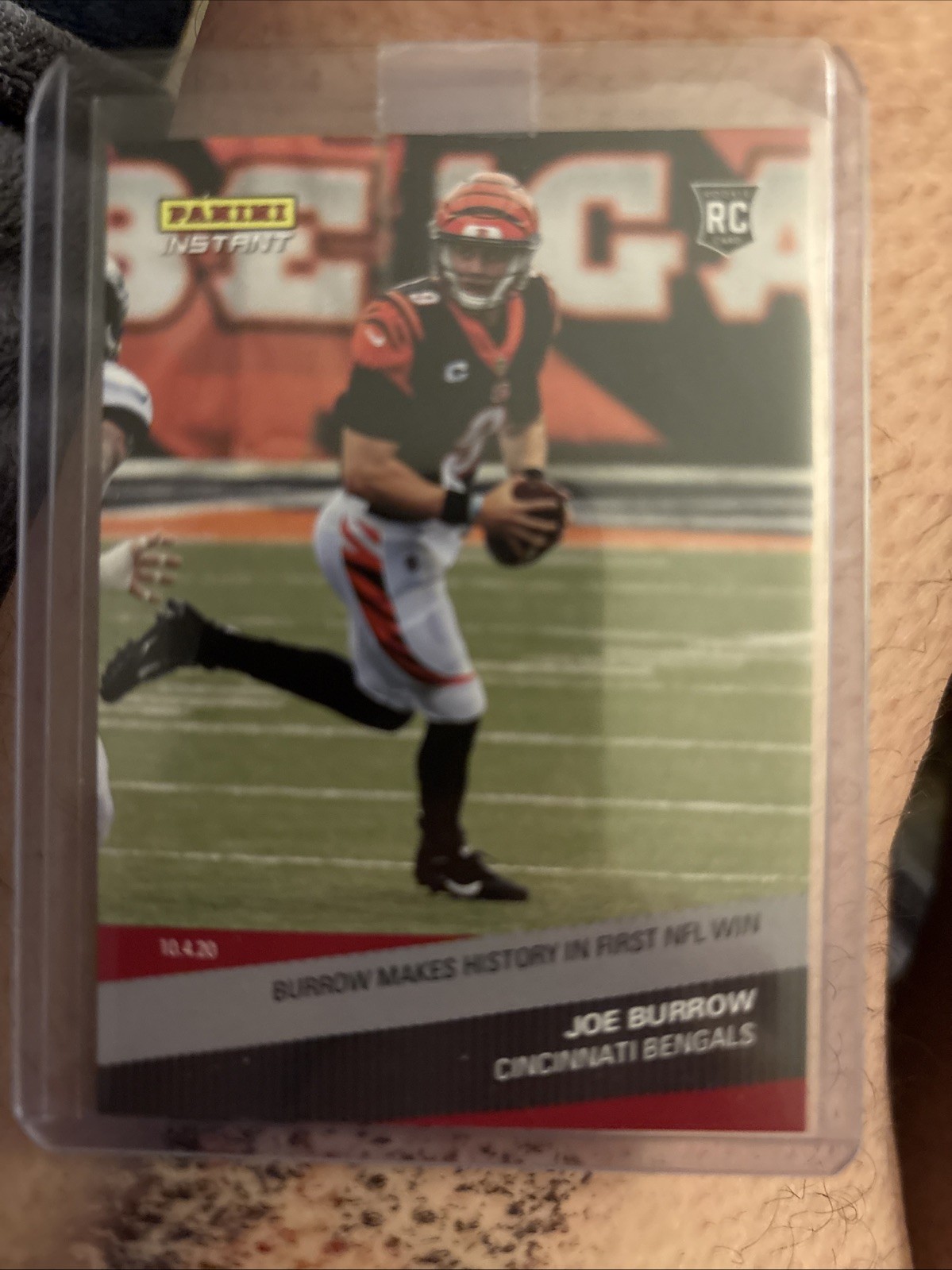 2020 Panini Instant #58 – JOE BURROW RC (BURROW MAKES HISTORY) ROOKIE #’d 1/932