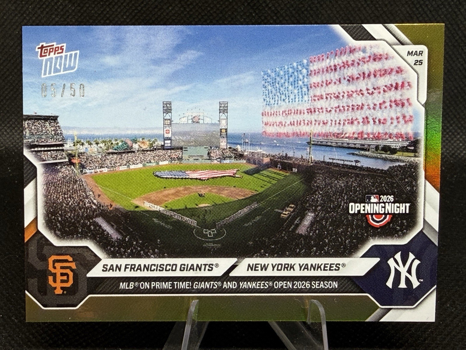 NY Yankees and SF Giants Opening Day – 2026 MLB Topps NOW Gold Foil /50 #1