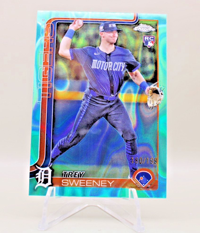 2025 Topps Chrome – Trey Sweeney #6 Teal Lava Refractor /199 (RC)