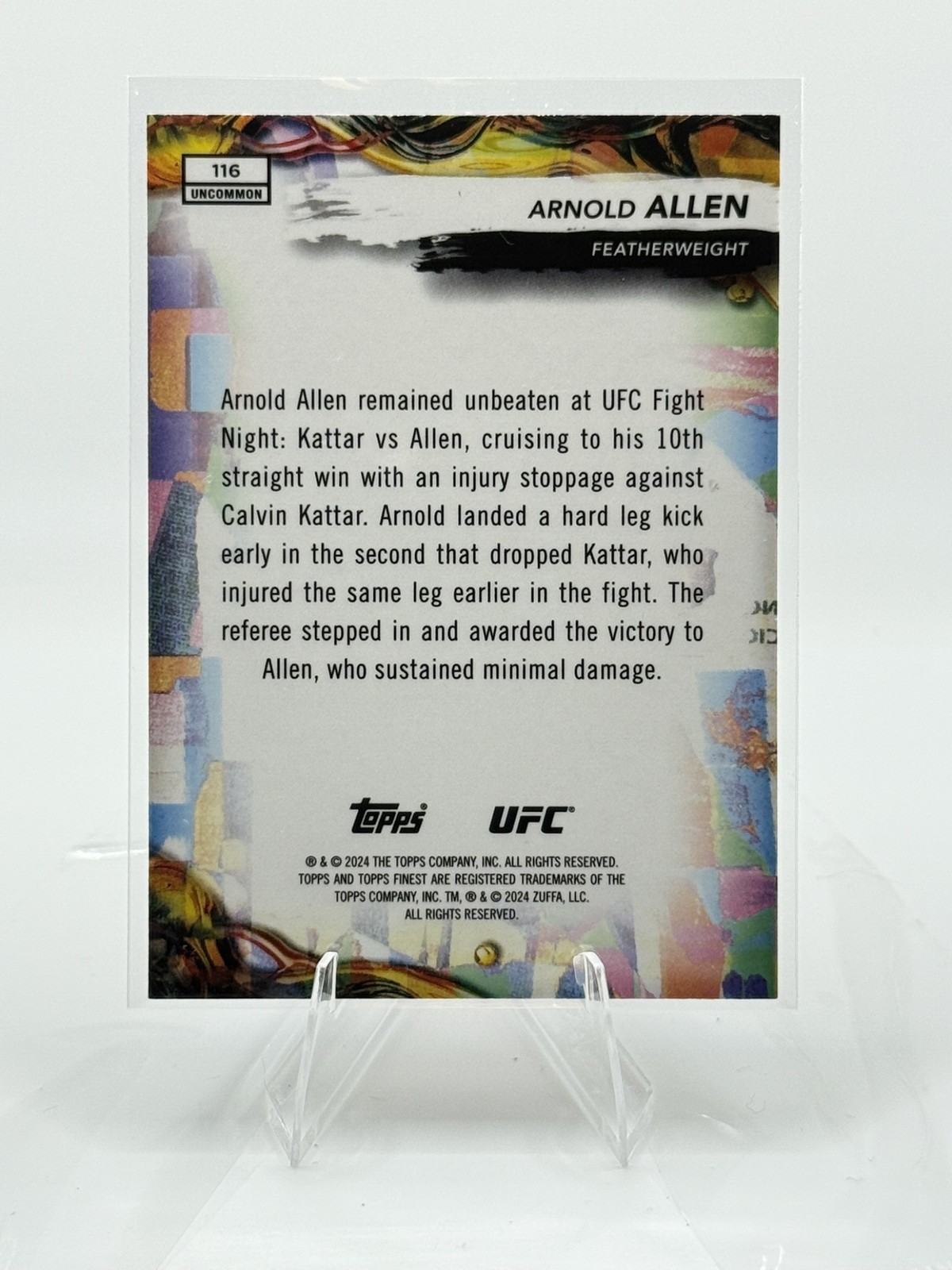 2024 Topps MMA Finest UFC Arnold Allen #116 Uncommon