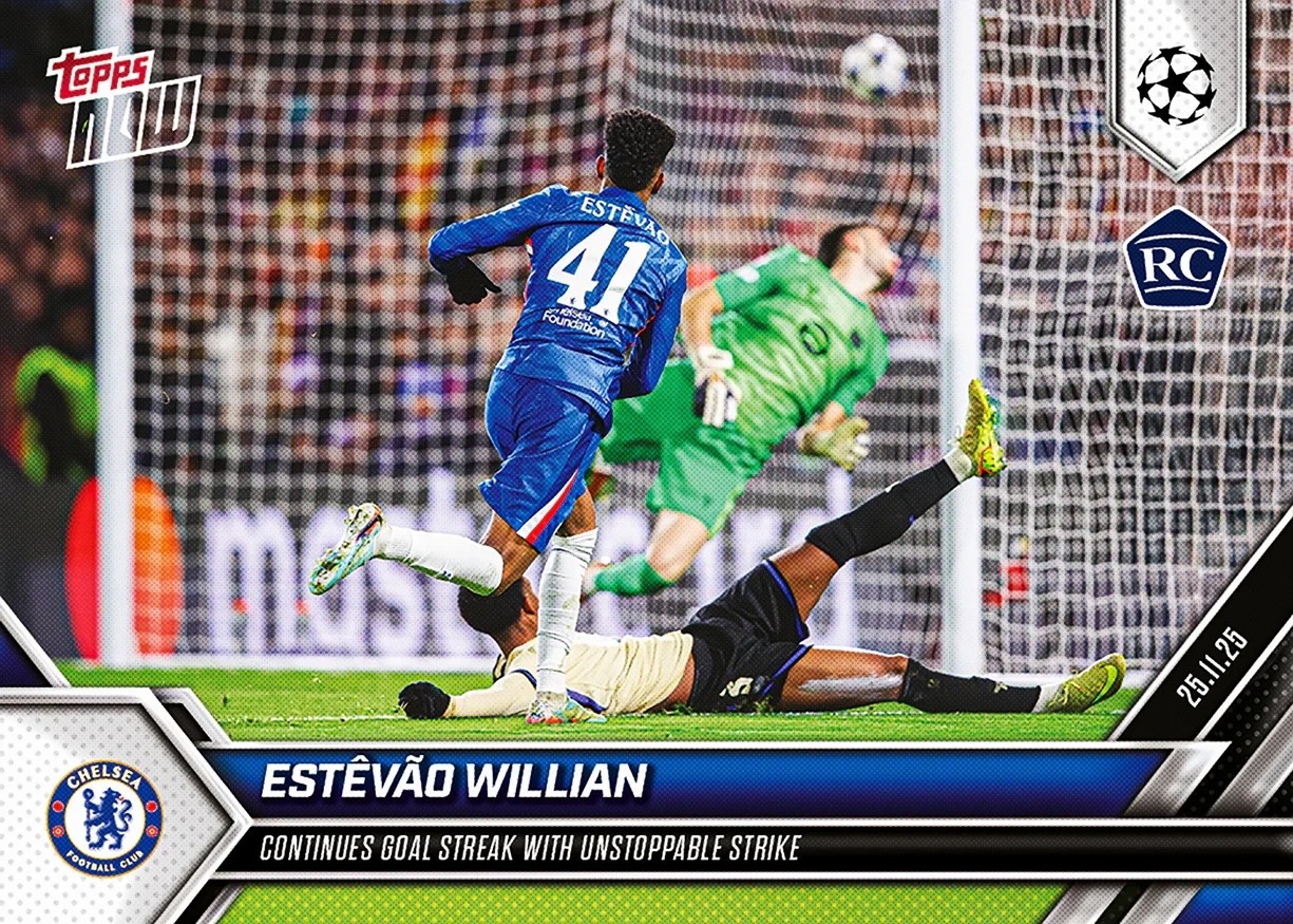Estêvão Estevao Willian RC Rookie 2025-26 UCL Topps NOW Card #52 -QTY