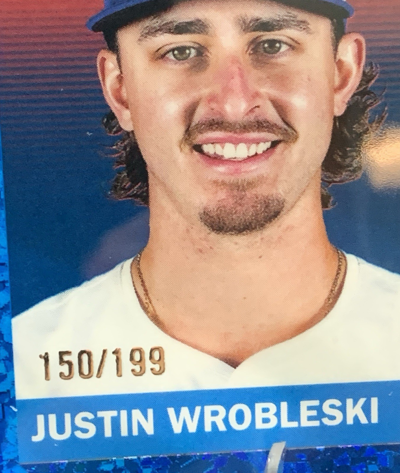 2025 Topps Platinum Anniversary Justin Wrobleski Blue Sparkle /199 – Dodgers