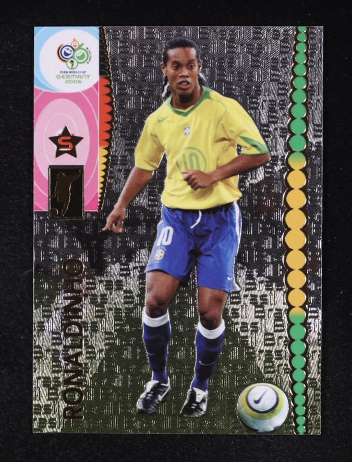 2006 Panini World Cup Germany Soccer Ronaldinho #60 Mint Foil Brasil Brazil