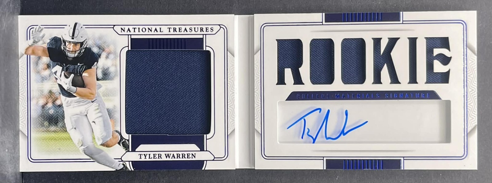 2025 National Treasures Collegiate Tyler Warren Booklet Rookie Patch Auto /75