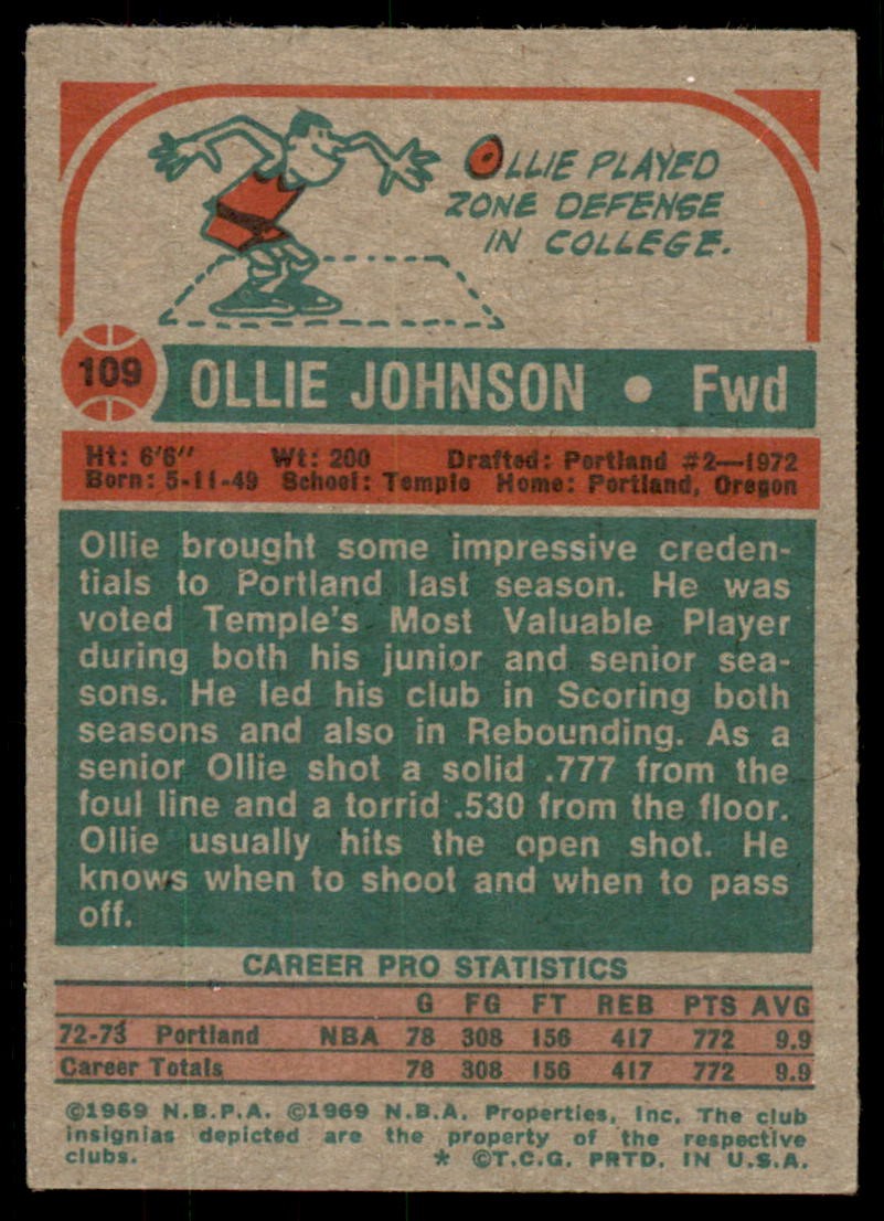1973-74 Topps #109 Ollie Johnson