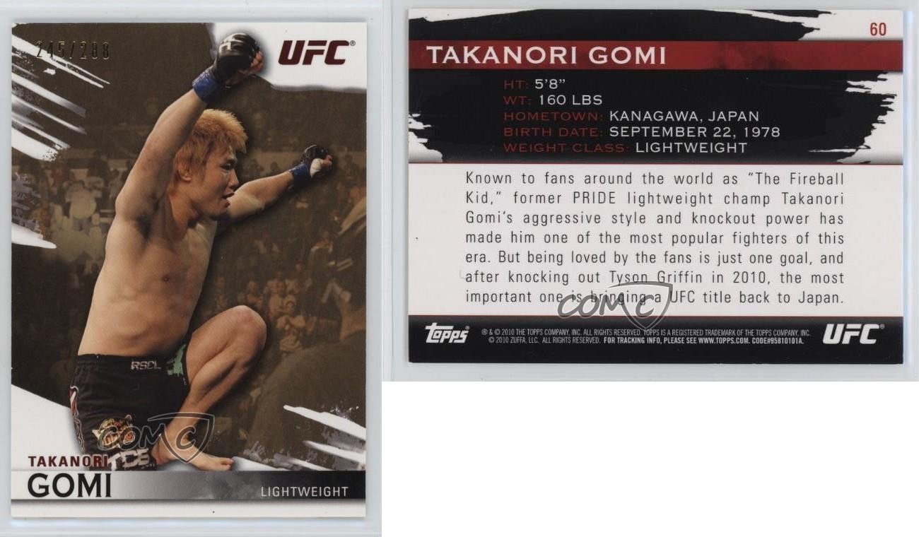 2010 Topps UFC Knockout Gold 245/288 Takanori Gomi #60 Rookie RC 1e5k