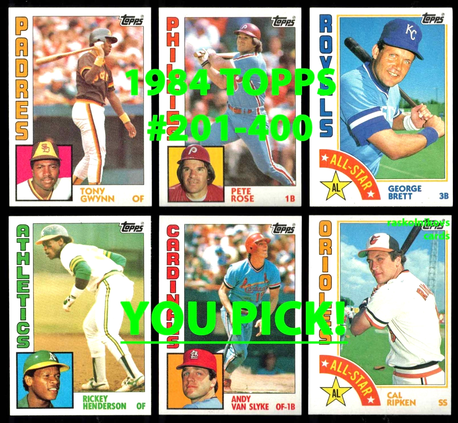 1984 TOPPS Baseball #201-400 Complete Your Set $2 or 2 Card Minimum YOU PICK!