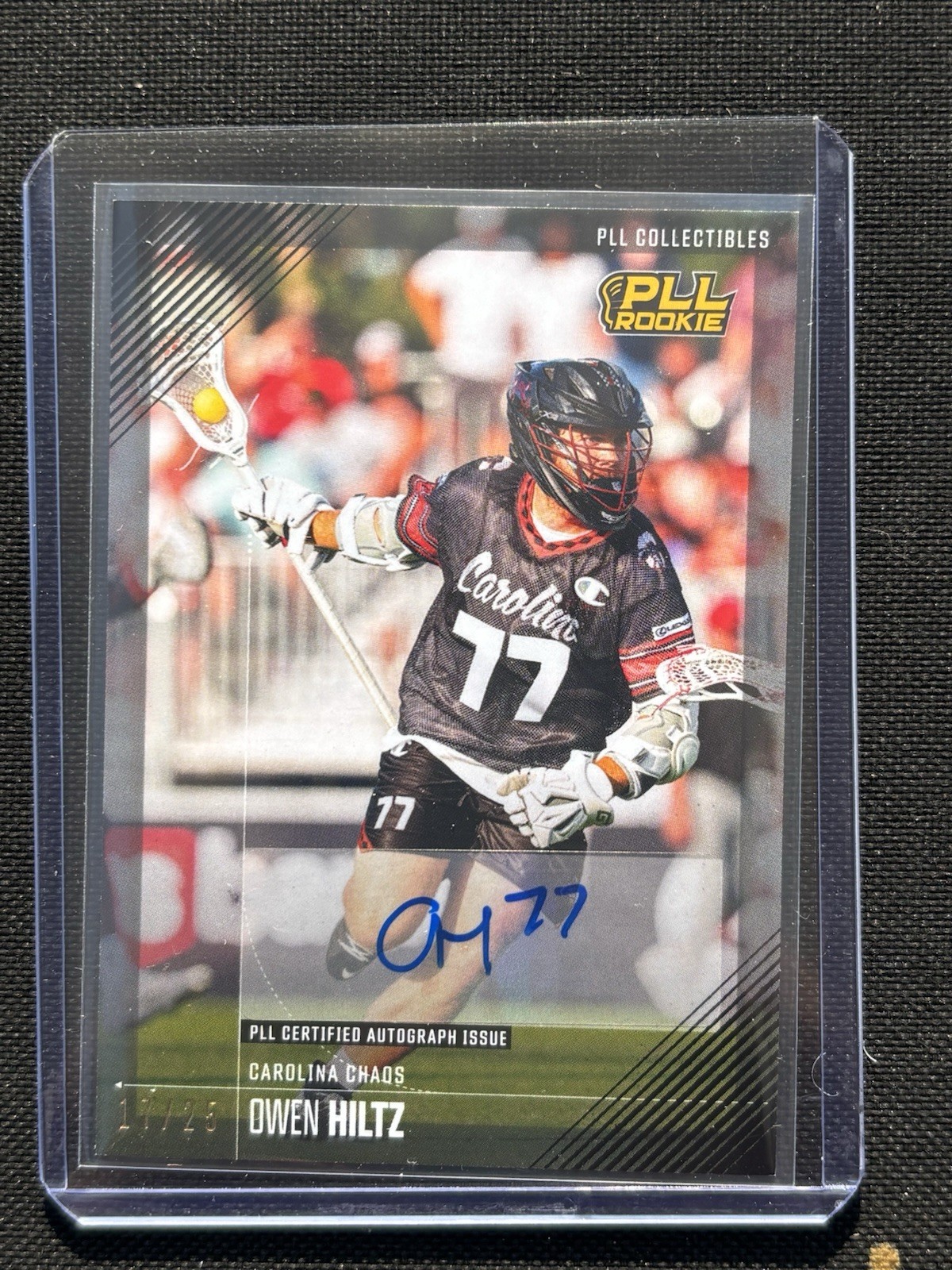 2026 PLL Fieldside Lacrosse II Owen Hiltz Rookie Auto Black Parallel /50