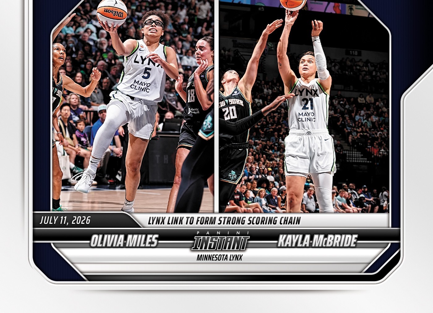 2026 Panini Instant WNBA #235 Olivia Miles Kayla McBride Minnesota Lynx PRESALE
