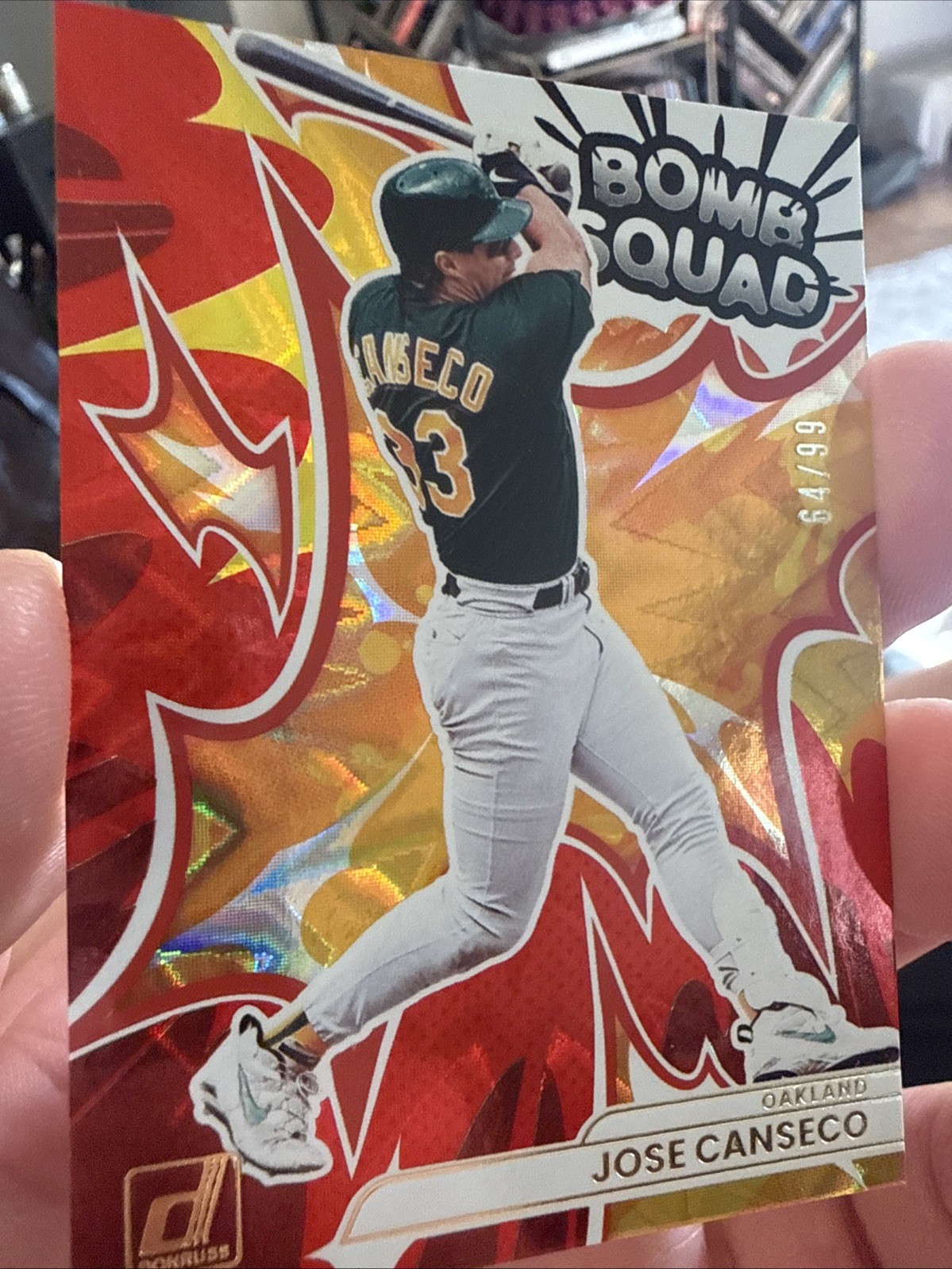 2026 DONRUSS JOSE CANSECO BOMB SQUAD RED EXPLOSION SP 64/99 !! ATHLETICS 🔥🔥