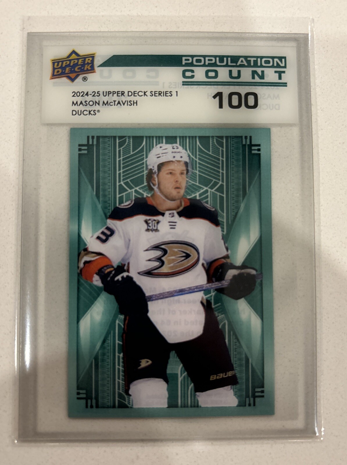 MASON McTAVISH 2024-25 UPPER DECK SERIES 1 POPULATION COUNT 100 #PC-29 ANAHEIM!