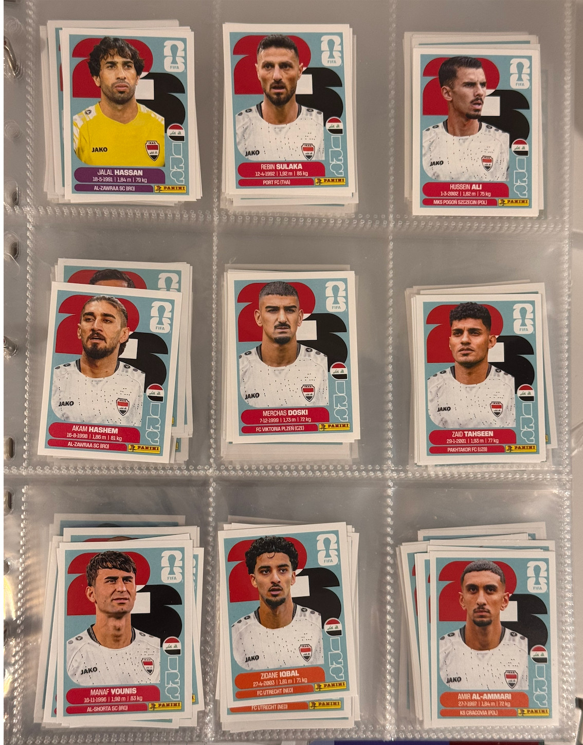 2026 Panini FIFA World Cup Sticker Collection Complete Lot Builder Group G H I