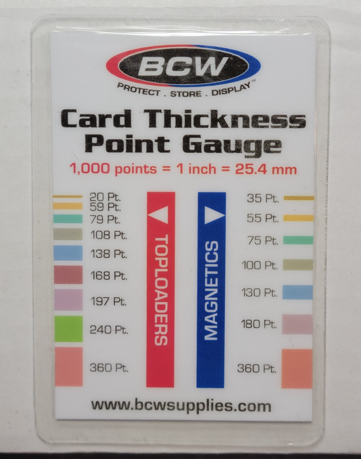BCW-⭐LAMINATED⭐ Card Thickness Point Gauge Tool-Sports Trading Card-