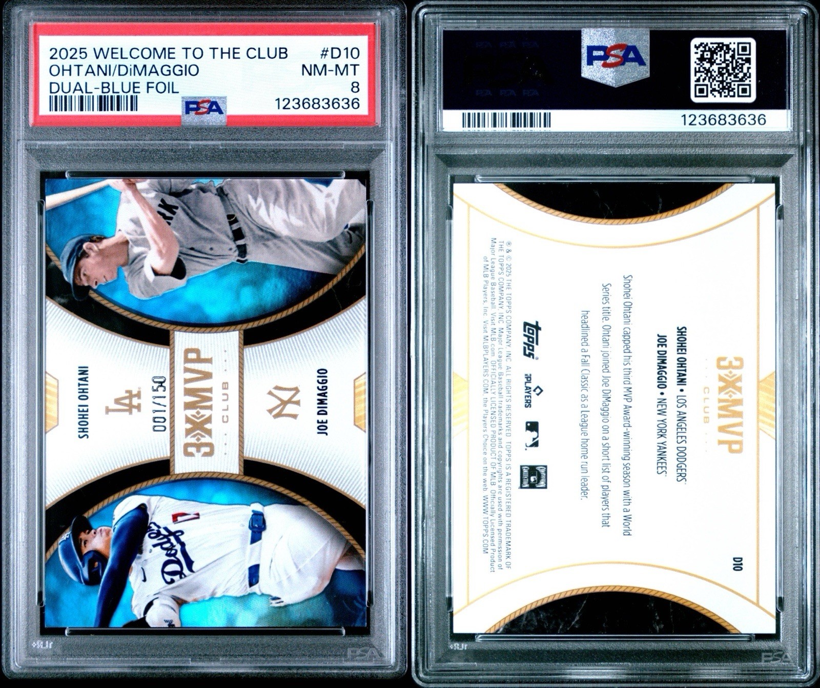 2025 Topps 001/150 * MVP * Shohei Ohtani Dodgers Blue Color Match 1st On Print