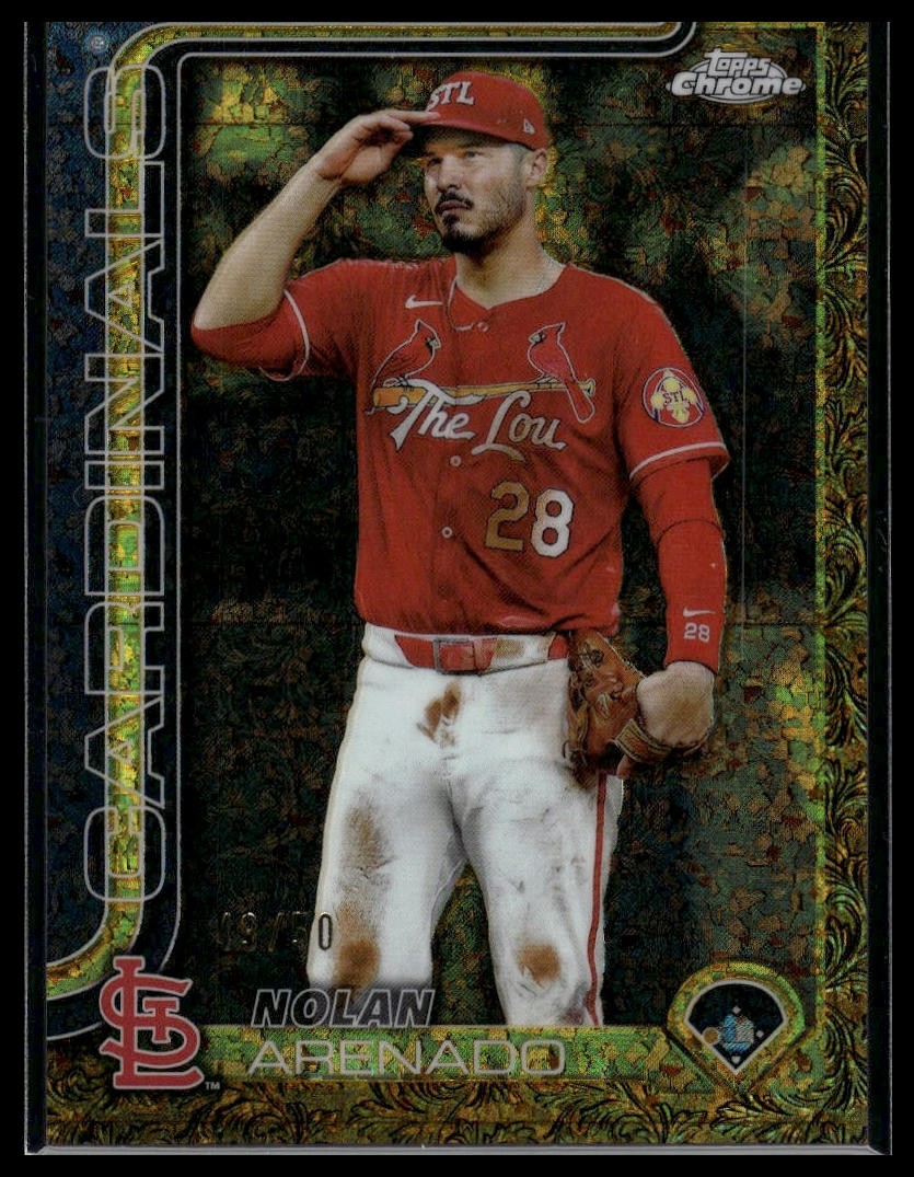 2025 Topps Gilded Collection #61 Nolan Arenado Gold Mini-Diamond Refractors #/50
