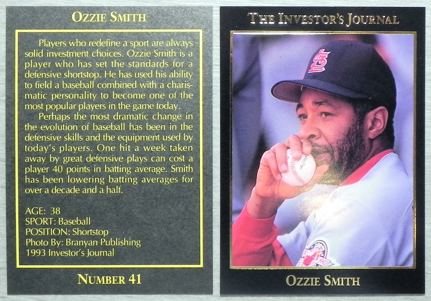 Ozzie Smith (1) 1993 Gold Investor’s Journal #41