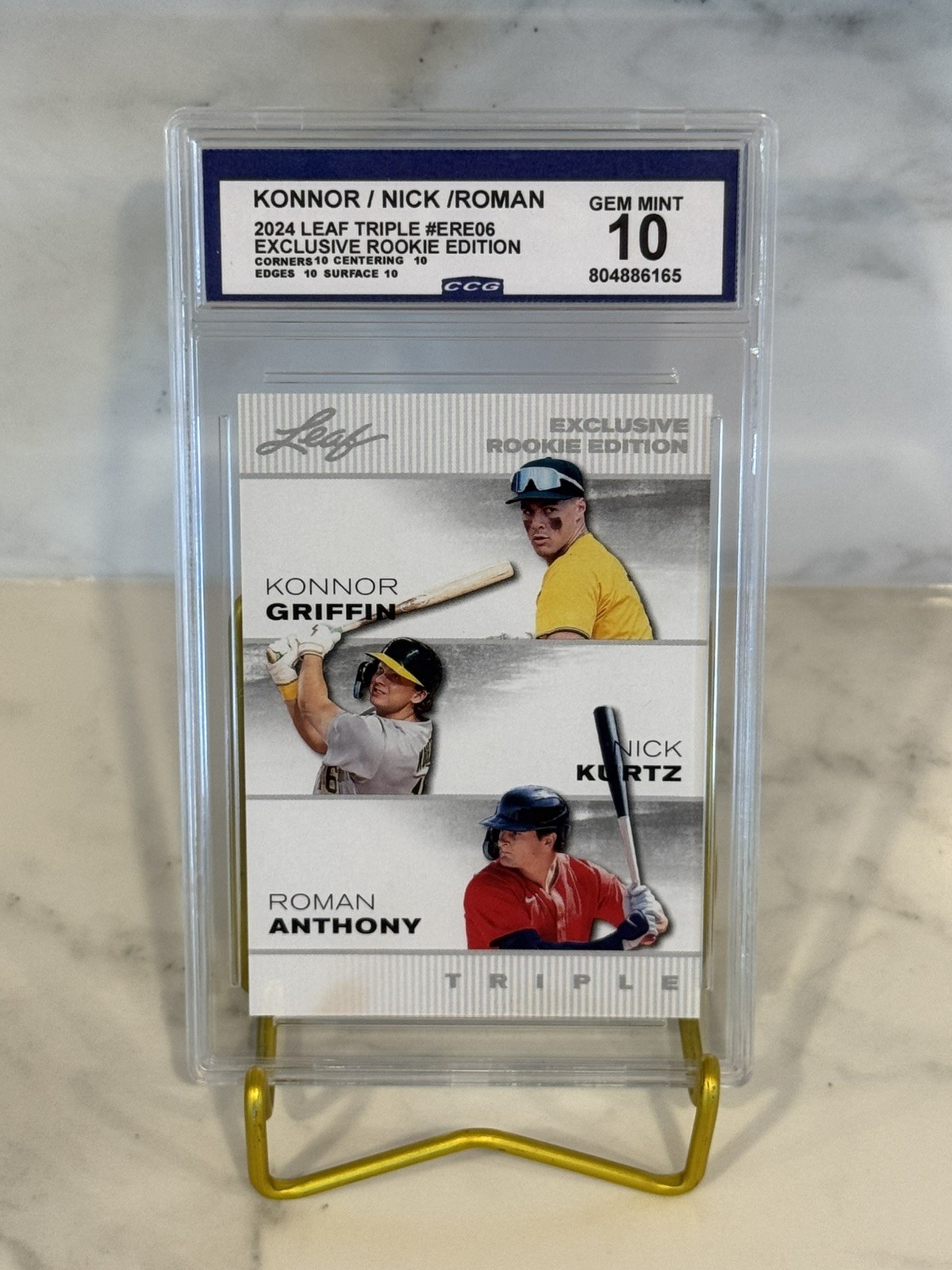 Griffin Kurtz Anthony 2024 Leaf Exclusive Rookie Edition Triple #ERE06 Gem 10