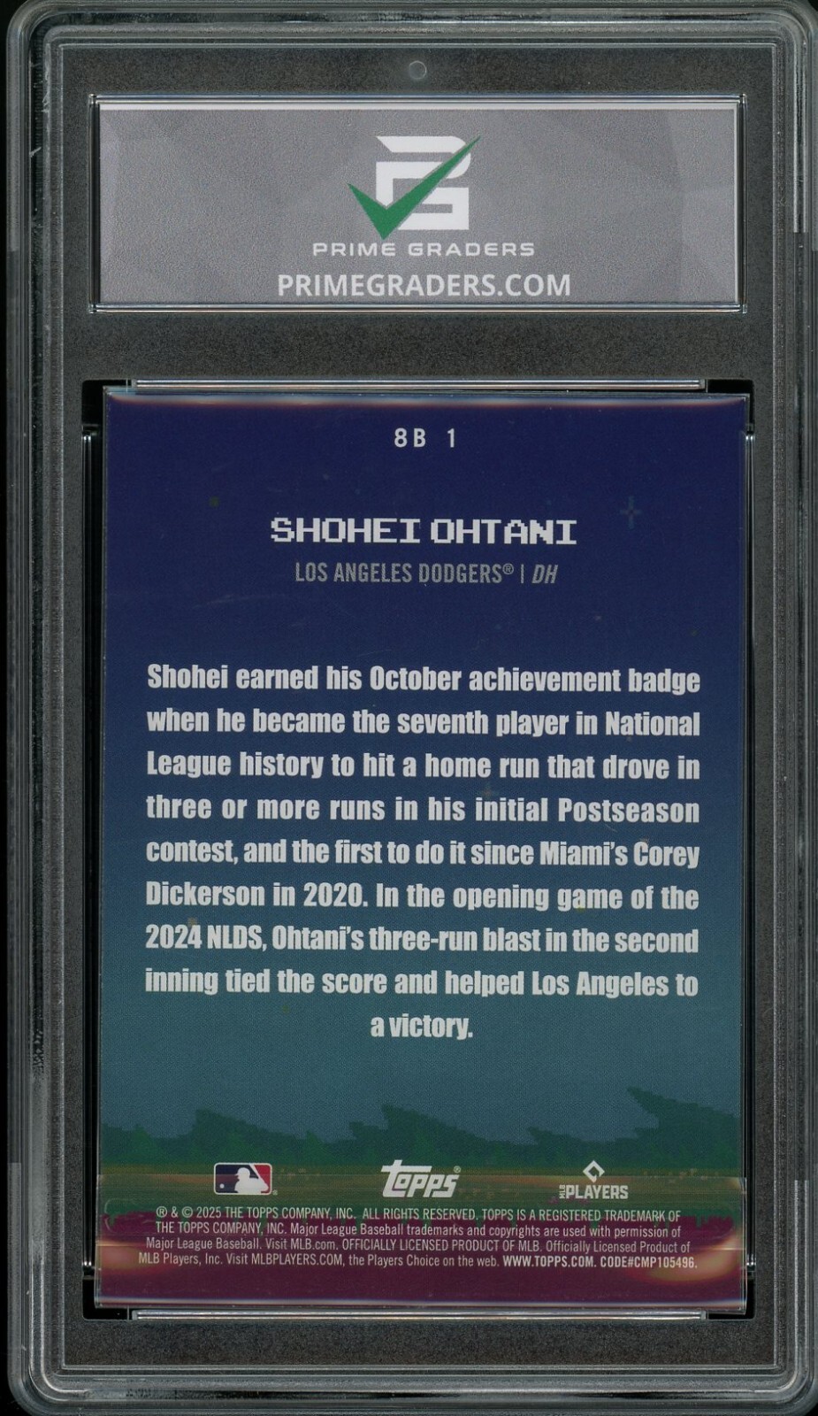 2025 Topps Series 1 Shohei Ohtani 8-Bit Ballers Graded 10 Gem Mint 8B-1