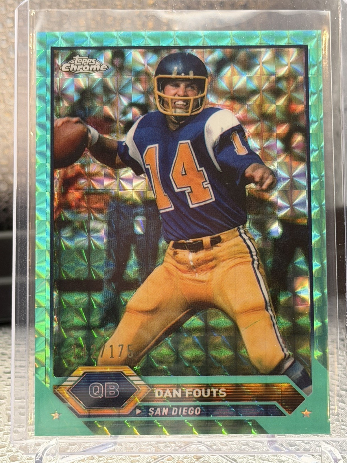 2023 Topps Composite Dan Fouts #19 Topps Chrome Aqua Geometric #/175