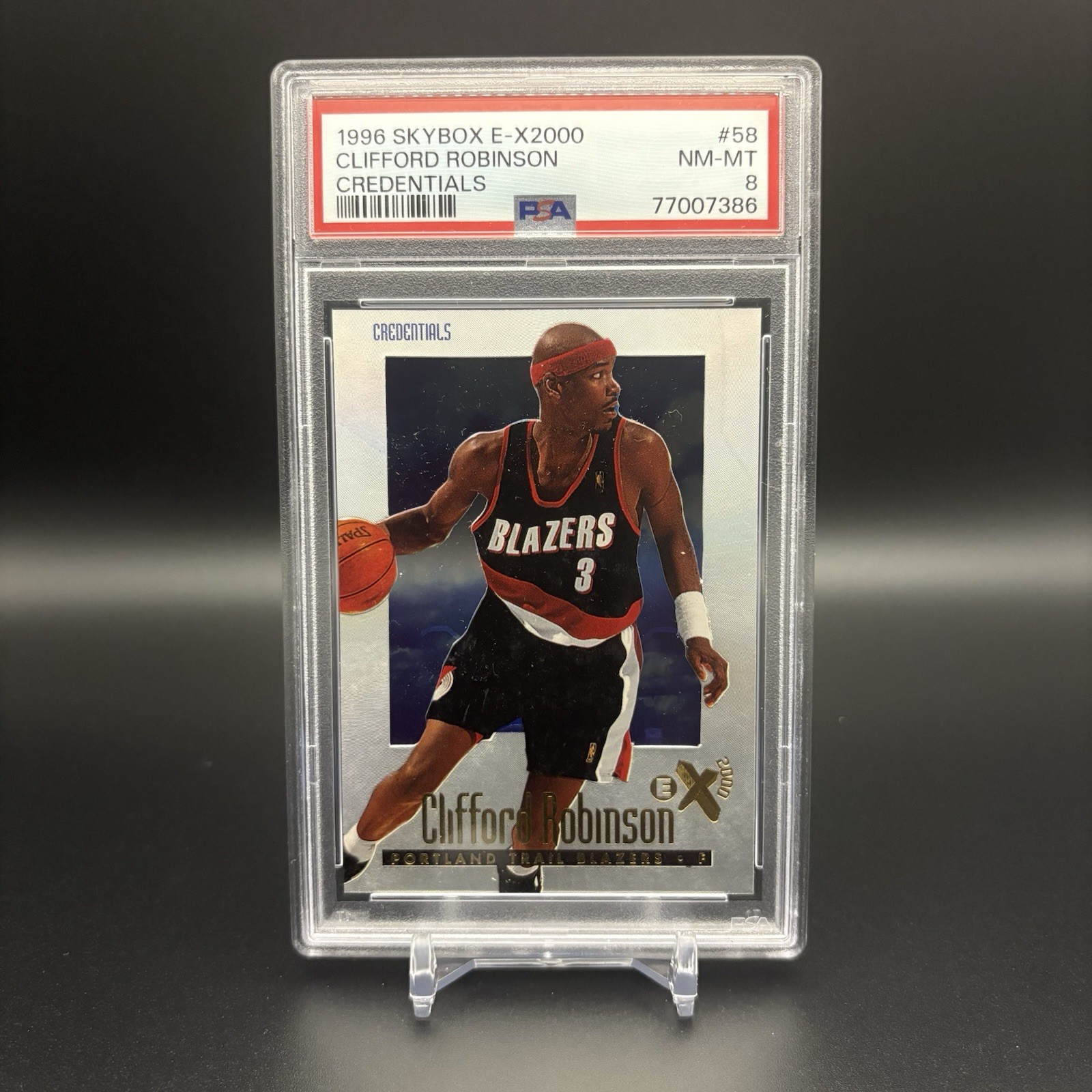 PSA 8 🚨 1996-97 E-X 2000 Credentials #58 Clifford Robinson /499