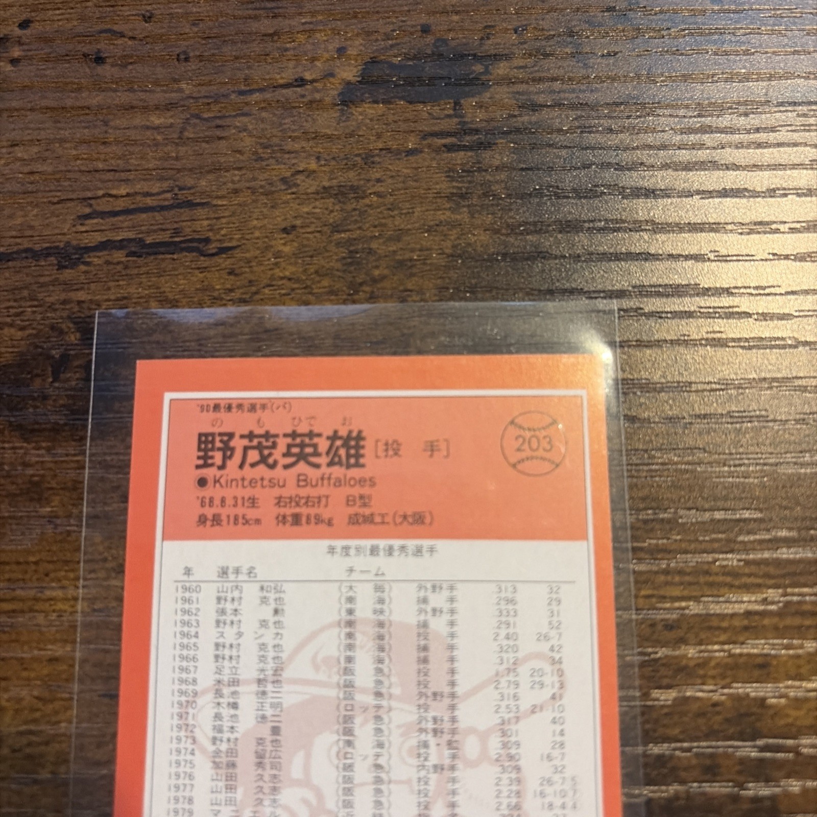 1991 BBM – Hideo Nomo #203 (RC)