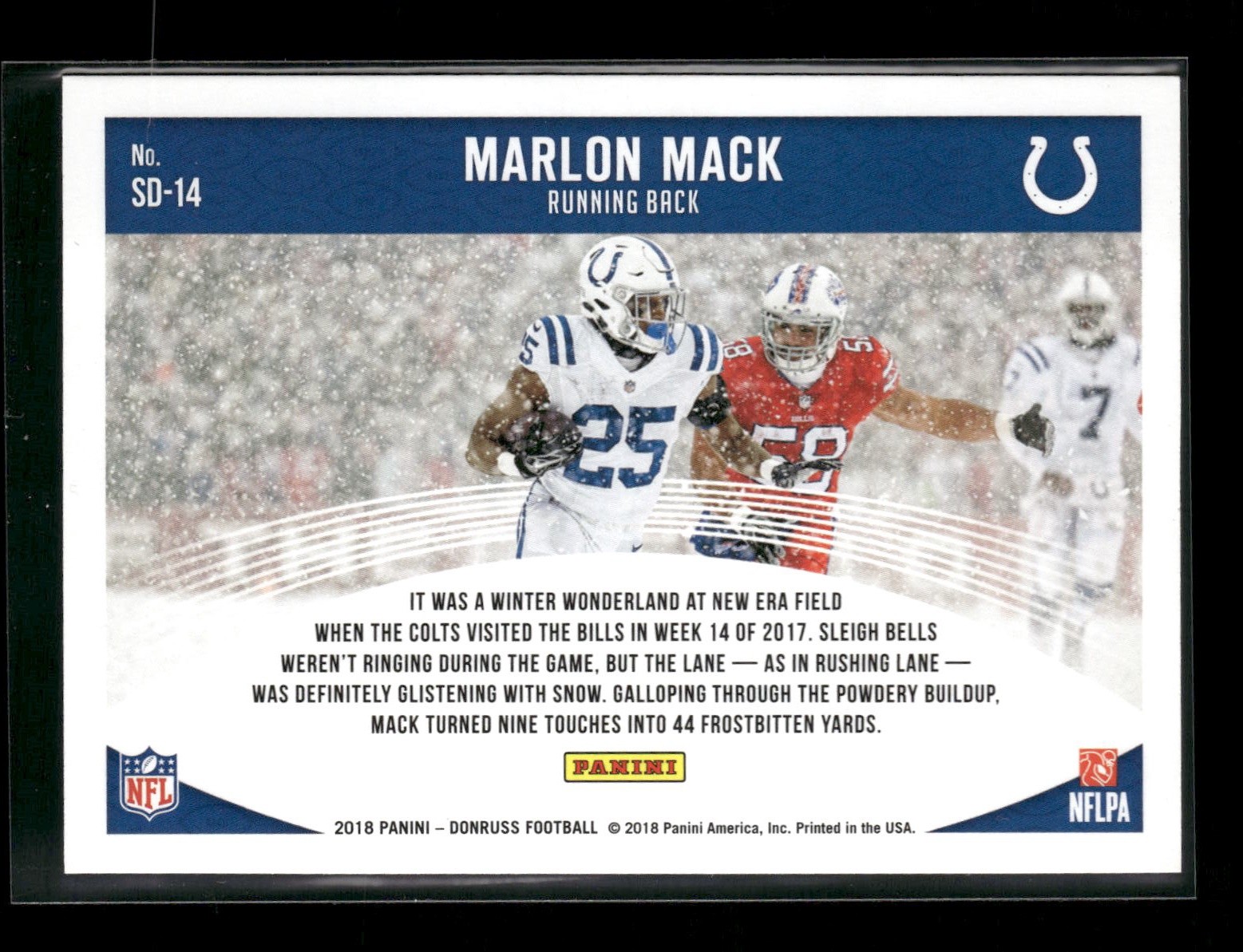 2018 Donruss #SD-14 Marlon Mack Snow Days Indianapolis Colts