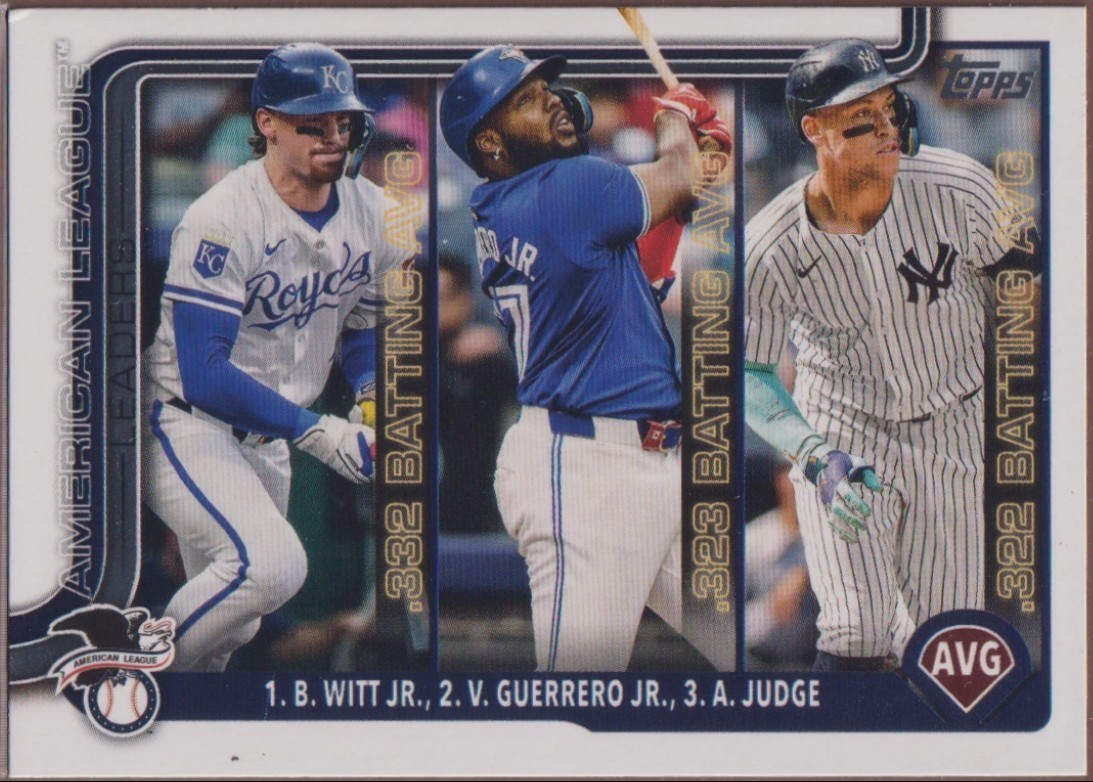 2025 Topps Series 1 AL Batting Leaders #345 – Free Delivery