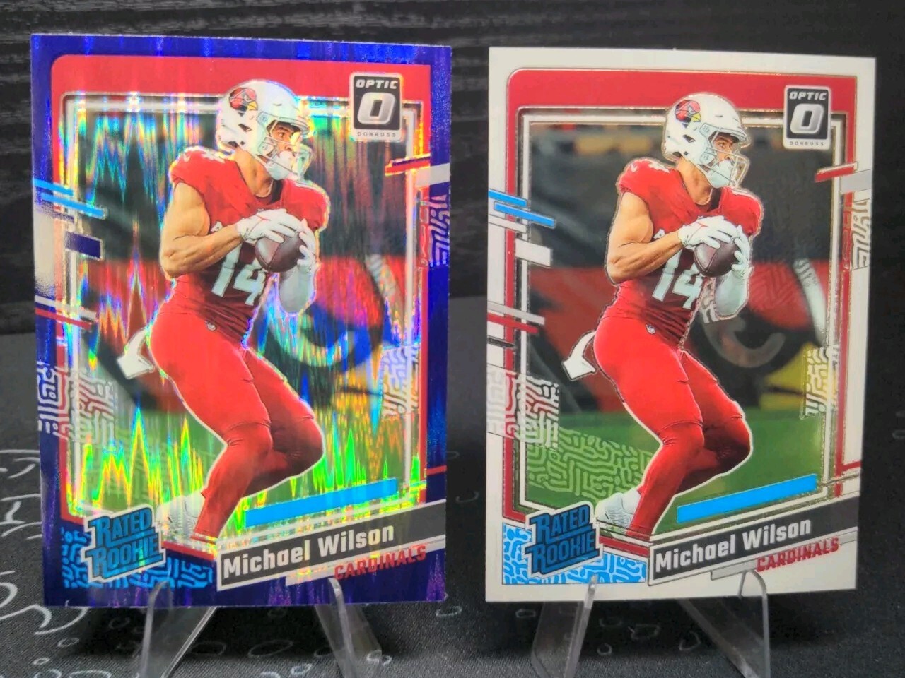 2023 Optic Michael Wilson Rated Rookie Purple Shock Parallel AZ Cardinals #204