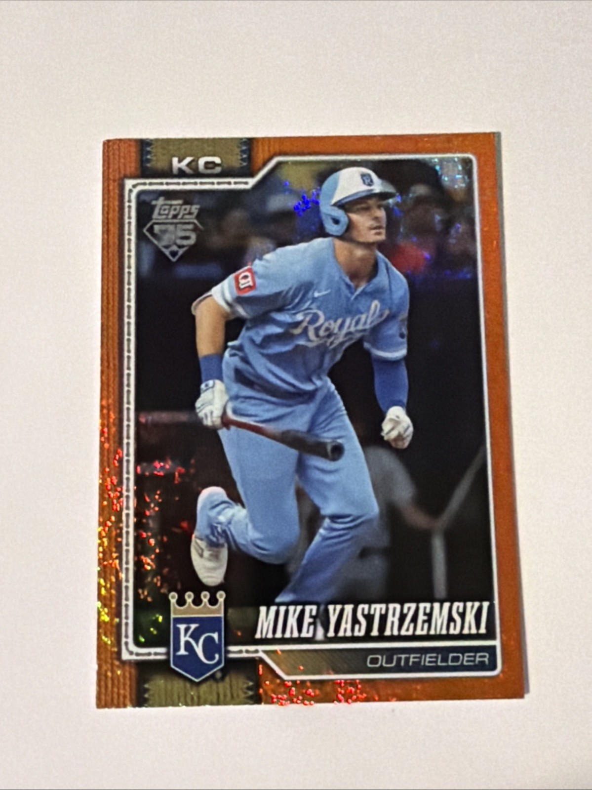 2026 Topps Series 1 – Mike Yastrzemski ORANGE SAND GLITTER /25 Royals #242