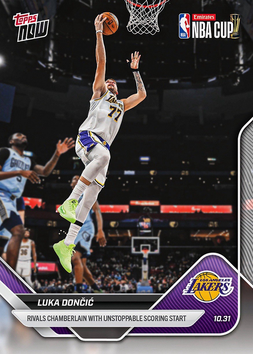 2025 Topps Now NBA Card #39 – LUKA DONCIC 3RD STRAIGHT 40+ GAME! Lakers PRESALE
