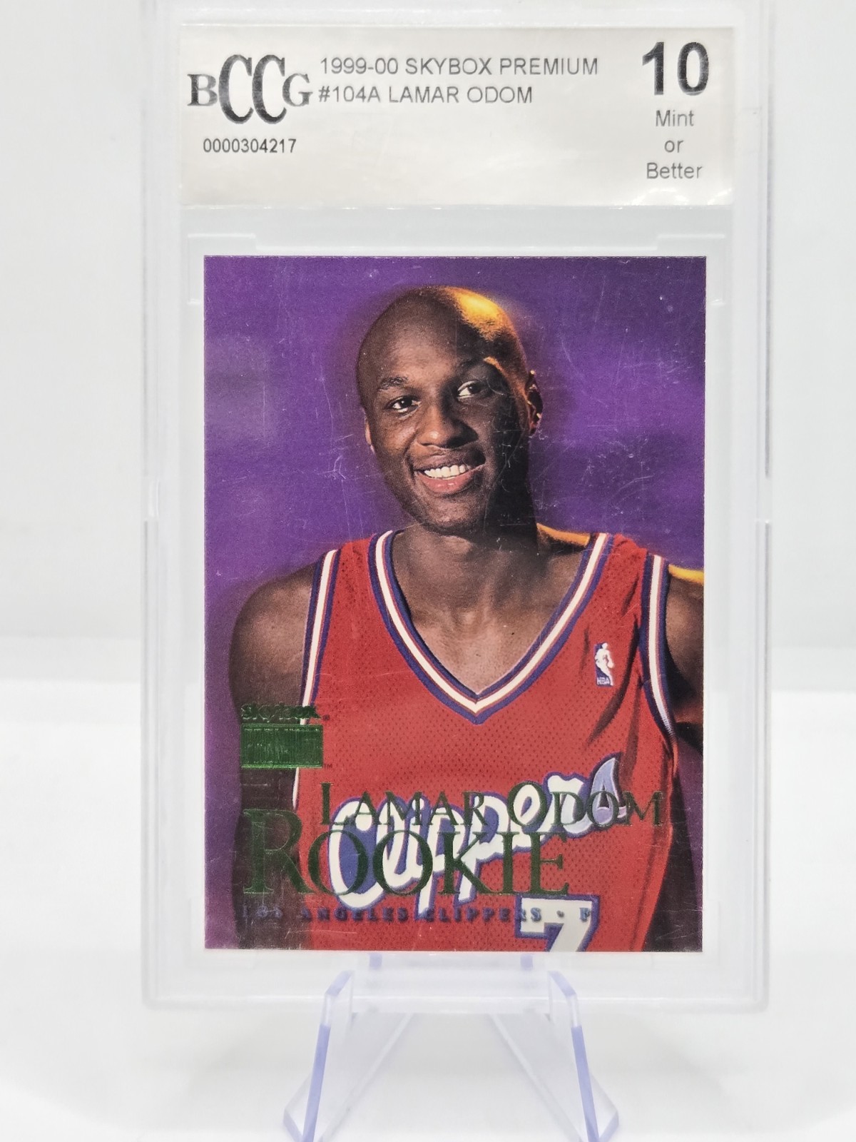 Lamar Odom 1999-00 Skybox Premium #104 Clippers RC Rookie Card BCCG 10 MINT