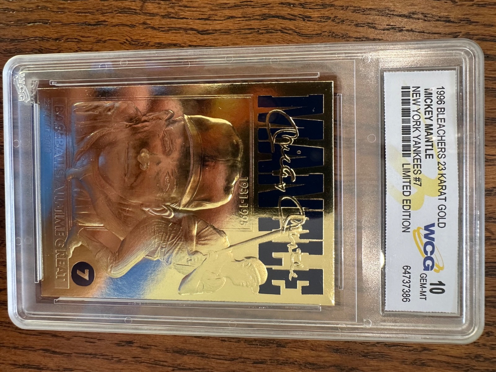 1996 Bleachers 23JT Gold Mickey Mantle NY Yankees #7 Limited Edition