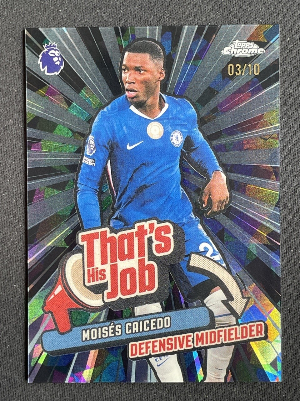 Moises Caicedo 2025-26 Topps Chrome Sapphire EPL Thats His Job Black /10 #THJ-7