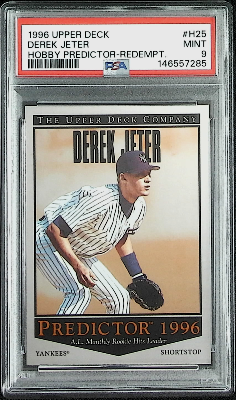 Derek Jeter 1996 Upper Deck #H25 Hobby Predictor Redemption PSA 9 Yankees