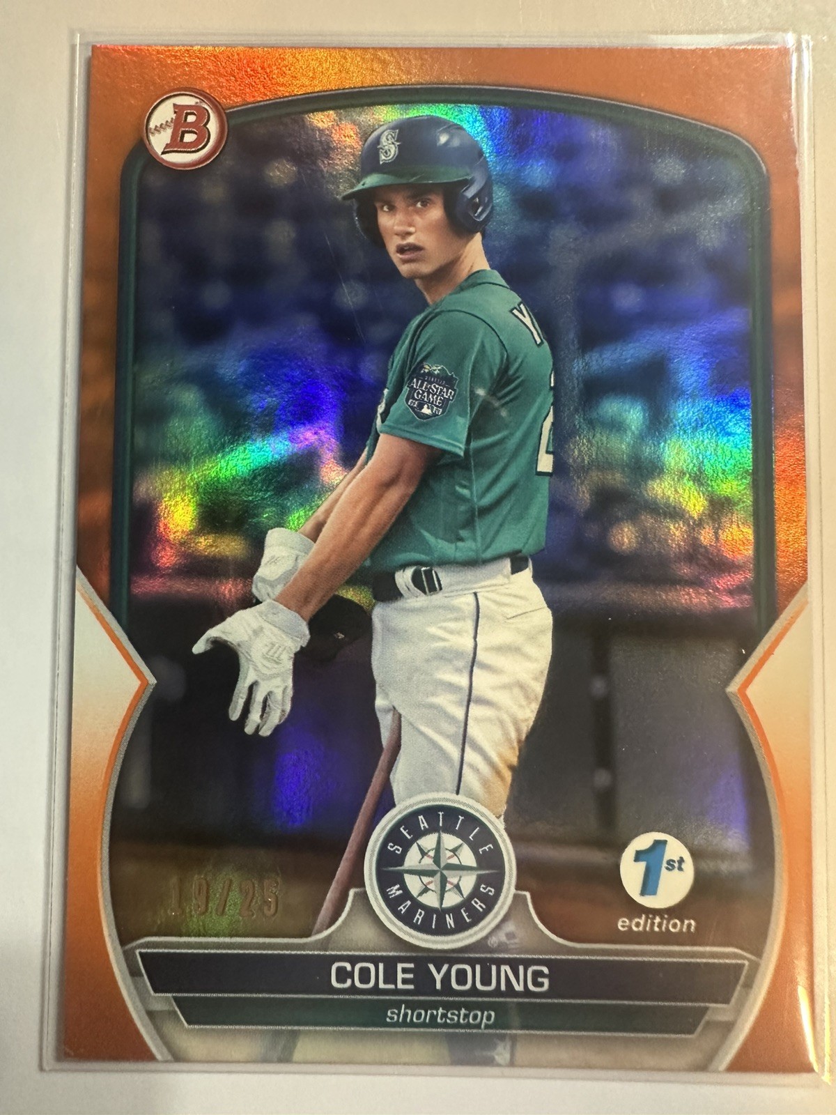 2023 Topps Bowman 1st Edition BPPF-9 COLE YOUNG Orange /25