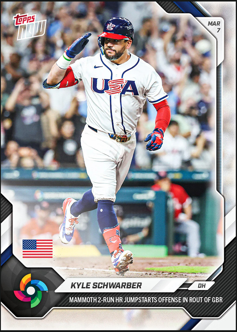 Kyle Schwarber – 2026 World Baseball Classic Topps NOW® – Card 14 IN HAND