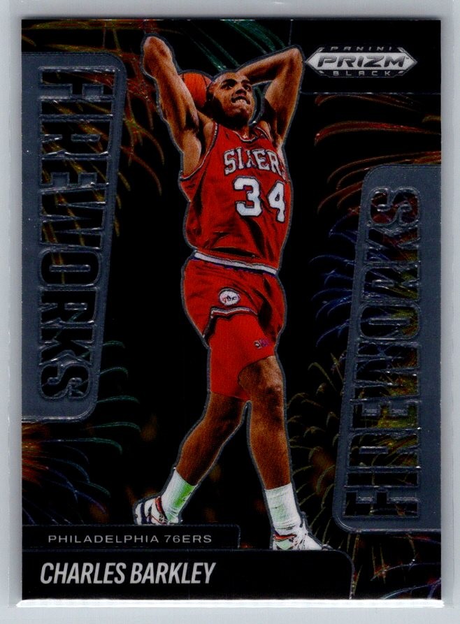 2024-25 Panini Prizm Black Charles Barkley Fireworks #25 Philadelphia 76ers